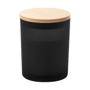 Bougie parfumée bois de santal - cire végétale - 200g - verre dépoli avec couvercle bambou_3