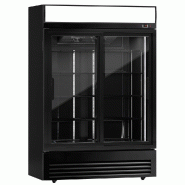 Armoire à boissons noire double portes coulissantes avec canopy - 880L_3