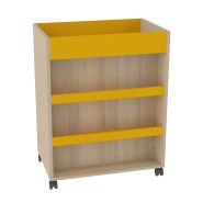 Meuble d'exposition - Réf. R.RE - Avec étagères à rebords et bac à roulettes - Pour crèches et collectivités_2
