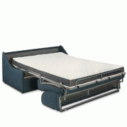 Canapé-lit Ristretto express compact 140cm - Matelas 16cm en tissu tweed bleu nuit - Ouverture rapide et gain de place_3