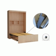 Lit escamotable Santorin 140x190 cm - Système SEDAC MERAL - Profondeur 50 cm - Chêne clair_3