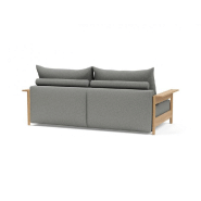 Innovation Living - Canapé design Malloy en chêne - Convertible lit 155x200 cm - Tissu bouclé Ash Grey_3