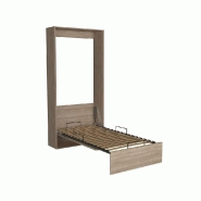 Armoire lit escamotable Dynamo - Chêne naturel - Ouverture assistée - Couchage 90x200 cm - Sommier à lattes_3