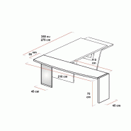 Bureau de direction Larus avec retour - Dellarovere - Noyer, 255_3