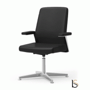 Fauteuil de réunion Teos - Mobel Linea - cuir noir, Monté_3