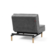 Fauteuil design Dublexo Stem convertible lit 90x115 cm - pieds obus chêne naturel - tissu Twist Charcoal_3