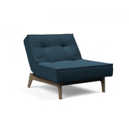 Innovation Living - Fauteuil convertible lit Splitback Eik 90 x 115 cm - pieds chêne noyer - tissu Argus Navy Blue_3