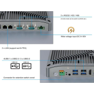 Panel PC industriel fanless 21,5 pouces Full HD - EVI-215WAR - LCD industriel, tactile résistif, Intel Core_3