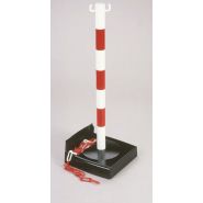 Poteau de signalisation - Direct Signalétique - PVC sur socle 6 kg avec chaîne 2,5 m pour balisage intérieur ou extérieur_3