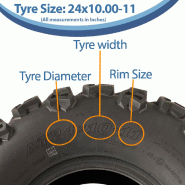 24x10.00-11  24x8.00-11 ATV Quad Tyres 6ply P3128 E-Mark Road Legal (Set of 4)_3