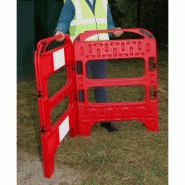 Barrière de chantier rigides pliables 4 pans - panneaux enclenchés 750 mm x 1000 mm - haute visibilité_3