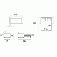 Canapé convertible express Eclipse - Matelas 18 cm - Couchage 120 cm - Tissu microfibre gris clair_3