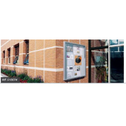 Vitrine d'extérieur au design original avec coins arrondis en aluminium injecté - VITRINE 2000 - Épaisseur 75 mm - Affichage simple ou double face_3