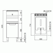 Friteuse à gaz professionnelle 15L avec soubassement inox - Gamme Lorenzo 700 - GFB479T-15 | GGM_3