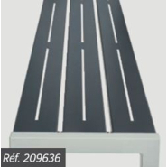 Banquette simple et écologique Silaos - 3 versions : acier et bois, tout acier, ou plastique recyclé - 2 longueurs disponibles_3