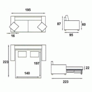 Canapé-lit CanapExpress - Lattes, matelas mémoire 22 cm, tête de lit intégrée, microfibre taupe_3