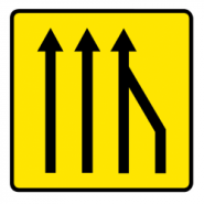Panneau de voirie temporaire KD10A ex3D - Réduction des voies à droite - Signalisation de déviation_3