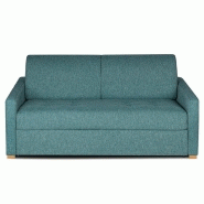 Canapé convertible express Dandy - Matelas 120 cm comfort Bultex® - Mono assise capitonnée - Tweed bleu azur_3