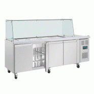 Comptoir à salade GN avec pare-haleine carré Série U 4 portes UA019 Polar_3