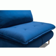 Fauteuil lit convertible express Lisbonne 70cm - sommier à lattes, matelas 13cm, velours bleu_3