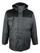 Parka polyester rip-stop enduit PVC - Imperméable 1000 mm - Doublée polaire - Capuche amovible - Coloris noir/gris anthracite_3