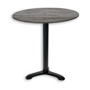 Table de restaurant Bazila - bois avec piétement noir en fonte - plateaux carrés ou ronds sur mesure_3