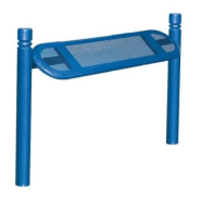 Assis debout Estoril - structure en tube acier Ø 76 mm - 4 pommeaux au choix : City, Agora, Boule ou Inox brossé - assise en tôle acier perforée_3