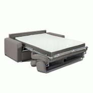 Canapé convertible express Darwin - Têtières réglables - Couchage 120x197cm - Matelas 16cm en tissu tweed gris clair_3
