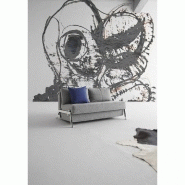 Canapé convertible design Cubed 02 Chrome 160 par Innovation Living - Lit 200x160 cm - Tissu Twist Granite_3