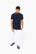 Polo homme manches courtes à liserés contrastés - Kariban Réf: K272 - 100% coton peigné, coupe ajustée, large choix de tailles et couleurs_3