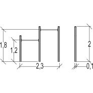 Barre fixe double Senior - Parcours de santé métal - Proludic - 2,30 m de largeur - JPS19-S-M_3