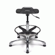 Tabouret technique polyuréthane avec dossier intégré So Udine - Levier asynchrone, Avec_3