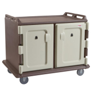 Chariot de distribution plateaux repas en polyéthylène monobloc indéformable, infissurable - 20 plateaux_3