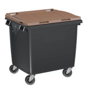 Conteneur 1000 L - Fabrication Française - PEHD injecté - Préhension frontale et latérale - Roues 200 mm - Normes EN 840 de 1 à 6_3