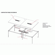 Table de conférence X9 pour 12 personnes - Officity. - Blanc 9010, Ébène_3