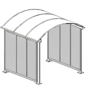 Abri multifonction longitudinal en aluminium - 2500 mm de longueur - 2800 mm de hauteur - Toiture en polycarbonate_3
