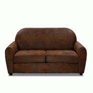 Canapé fixe Club 2 places en microfibre vintage marron - Design anglais et fabrication italienne_3