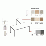 Bureau de Direction avec retour X1- Officity - 180, Blanc, Orme_3