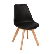 Chaise de restaurant - Design scandinave en bois de hêtre, coque en polyuréthane et coussin en simili cuir_3