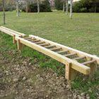 Circuit d'équilibre enfant - Barre d'équilibre en bois traité et bois tropical - 9x0,62x0,39 m - Conforme EN 1176 et EN 16630_3