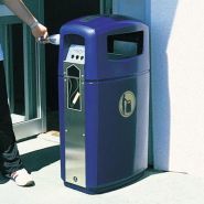 Bac à déchets public avec couleur personnalisable et bagues décoratives