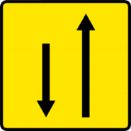 Panneau de voirie temporaire KD9 ex4 - Changement de chaussée ou de trajectoire_3
