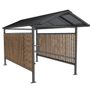 Abri pour chariot avec toiture à doubles pentes - Profondeur 2330mm x l4350mm x h2555mm - GF 2 - Le temple du mobilier_3