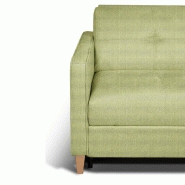 Canapé convertible scandinave 140 cm - Matelas 16 cm - Système express - Sommier lattes bois RENATONISI - Tweed vert_3