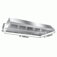 Hottes de plafond inox statiques - avec lampe et filtres - Profondeur 1m30 - 3600_3