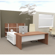 Bureau d'angle T45 avec desserte dos design - Quadrifoglio - 212, Droite_3