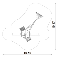 Château multi tours pour aire de jeux conforme EN1176 - Référence BT11160 - avec mur d'escalade et glissières en acier inoxydable_3