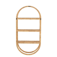 Étagère murale ovale 3 planches pliables - Rabo en rotin naturel pour intérieur nature_3