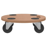 Vidaxl chariots sur roulettes 6 pcs rond bois d'ingénierie 154888_3