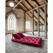 Canapé lit futon Shin Sano - Bordeaux et pin massif - Couchage 140x200 cm - Marque Karup_3